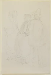 Gruppe von drei stehenden Figuren, 1858